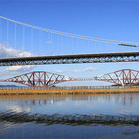 Buy canvas prints of Forth road bridge, Queensferry, Scotland by Linda More