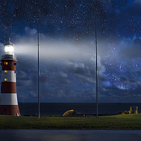Buy canvas prints of Smeaton's Tower on Pymouth Hoe by Martin Bennett
