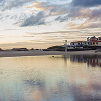 Buy canvas prints of Hobbit House Reflections at Sunset, El Cotillo by John Parker