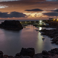 Buy canvas prints of The New Harbour at night by John Parker