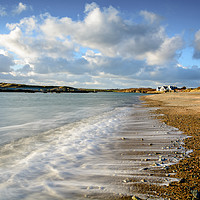 Buy canvas prints of Waves on the shore on Cymyran Bay by Jill Bramley