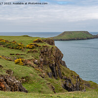 Buy canvas prints of Worms Head at Rhossili on Gower by RICHARD MOULT