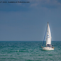 Buy canvas prints of Yacht Under Sail Off Weymouth In Dorset by RICHARD MOULT