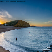Buy canvas prints of Early Morning Swim At West Bay In Dorset by RICHARD MOULT