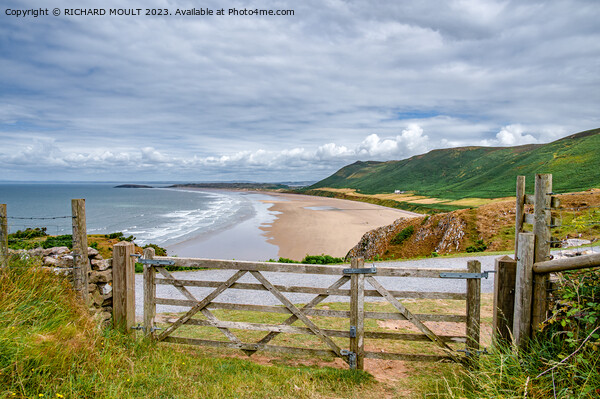 Rhossili bay on Gower South Wales Picture Board by RICHARD MOULT