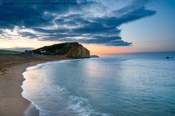 West Bay Dorset at Sunrise Picture Board by RICHARD MOULT