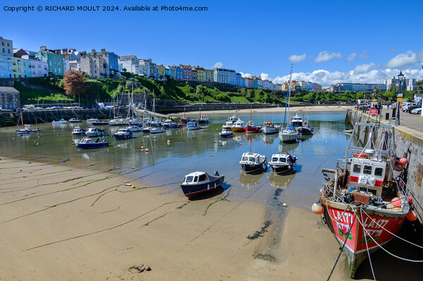 Timeless Tenby Harbour Picture Board by RICHARD MOULT