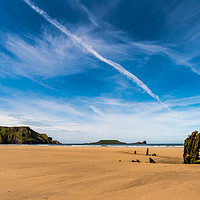 Buy canvas prints of The wreck of the Helvetia at Rhosilli Gower by RICHARD MOULT