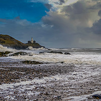 Buy canvas prints of Stormy Mumbles Head by RICHARD MOULT