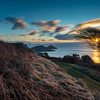 Buy canvas prints of Winter Sunrise At Mumbles by RICHARD MOULT