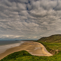 Buy canvas prints of Deserted Llangenith Beach Gower by RICHARD MOULT