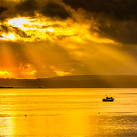 Buy canvas prints of Sunset On The Loughor Estuary by RICHARD MOULT