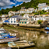 Buy canvas prints of Polperro Harbour by RICHARD MOULT