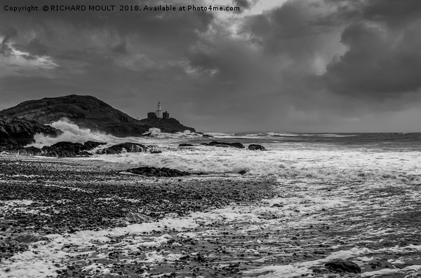 Stormy Mumbles Head Picture Board by RICHARD MOULT