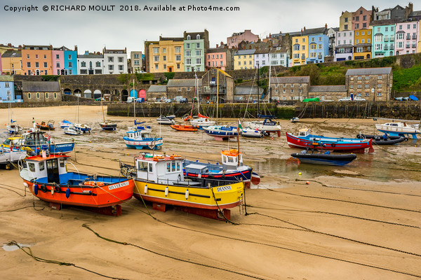 Tenby Harbour Picture Board by RICHARD MOULT