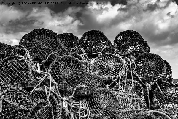 Lobster Pots Picture Board by RICHARD MOULT