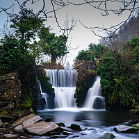 Buy canvas prints of Penllergaer Waterfall at Valley Wood Swansea by RICHARD MOULT