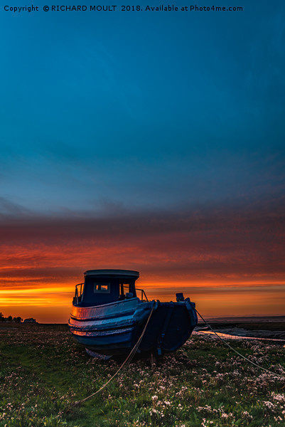 Sunset at Penclawdd Picture Board by RICHARD MOULT