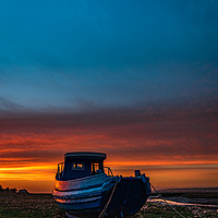 Buy canvas prints of Sunset at Penclawdd by RICHARD MOULT