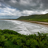 Buy canvas prints of Rhossili Bay On Gower by RICHARD MOULT