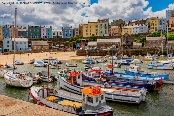 Tenby Harbour Picture Board by RICHARD MOULT
