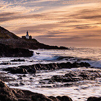 Buy canvas prints of Sunrise at Bracelet Bay on Gower South Wales by RICHARD MOULT
