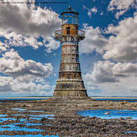 Buy canvas prints of Whiteford lighthouse Gower by RICHARD MOULT