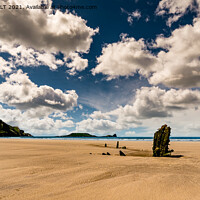 Buy canvas prints of The Helvetia At Rhossili On Gower by RICHARD MOULT