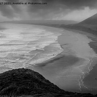 Buy canvas prints of Llangennith Beach From Rhossili by RICHARD MOULT