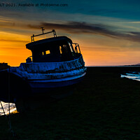 Buy canvas prints of Gower Fishing Boat At Sunset by RICHARD MOULT
