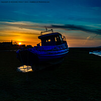 Buy canvas prints of Fishing Boat At Sunset by RICHARD MOULT