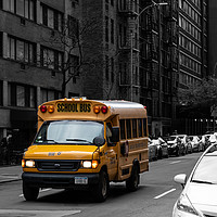 Buy canvas prints of New York School bus by Roger Utting