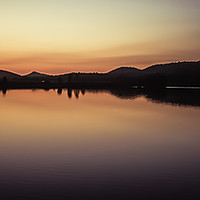 Buy canvas prints of Silhouettes of mountains at sunset by Juan Ramón Ramos Rivero