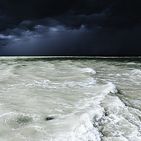 Buy canvas prints of Storm sky on the beach of Sanlucar de Barrameda at by Juan Ramón Ramos Rivero