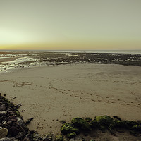 Buy canvas prints of Sunset at the beach of Sanlúcar de Barrameda at lo by Juan Ramón Ramos Rivero
