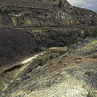 Buy canvas prints of Red river by minerals between cliffs by Juan Ramón Ramos Rivero