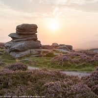 Buy canvas prints of Sunset at Over Owler Tor by Aidan Mincher