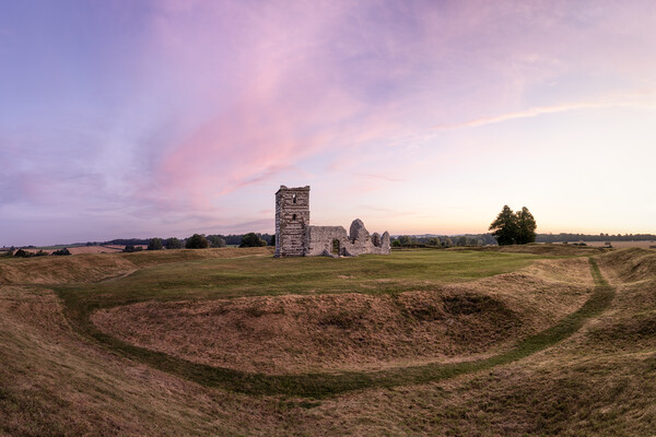 Sunrise at Knowlton Church Picture Board by David Semmens