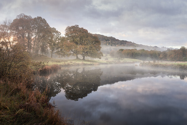 River Brathay Sunrise Picture Board by David Semmens