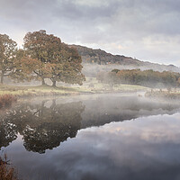 Buy canvas prints of River Brathay Autumnal Sunrise by David Semmens