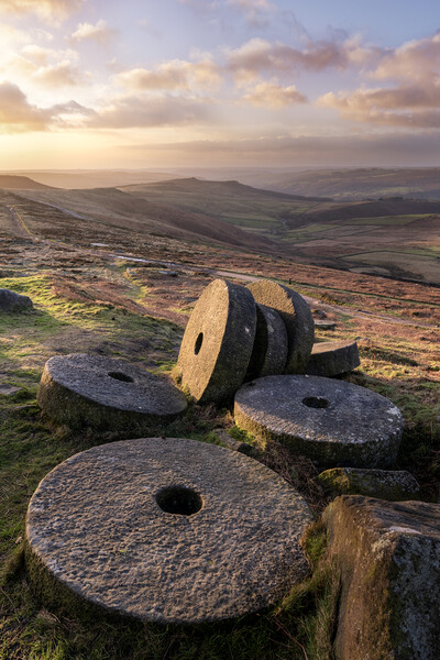 Stanage Edge Millstones Picture Board by David Semmens