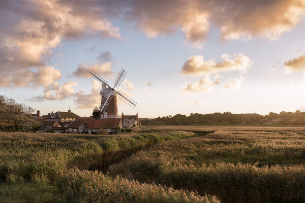 Sunset at Cley Windmill Picture Board by David Semmens