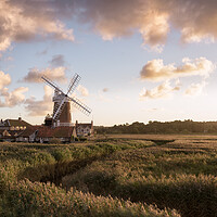 Buy canvas prints of Sunset at Cley Windmill by David Semmens