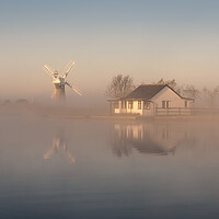 Buy canvas prints of River Thurne Sunrise by David Semmens