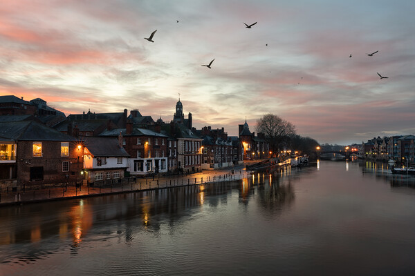 Sunrise over York Picture Board by David Semmens