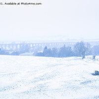 Buy canvas prints of Blizzard conditions in Harringworth by James Aston