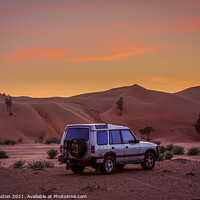 Buy canvas prints of Discovering the Sunset of the Kalba Desert in the UAE by James Aston