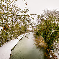 Buy canvas prints of Snowy Canal Path by James Aston