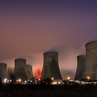 Buy canvas prints of Night shot of Ratcliffe On Sour Power Station by James Aston