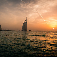 Buy canvas prints of Sunset over the Palm Dubai by James Aston